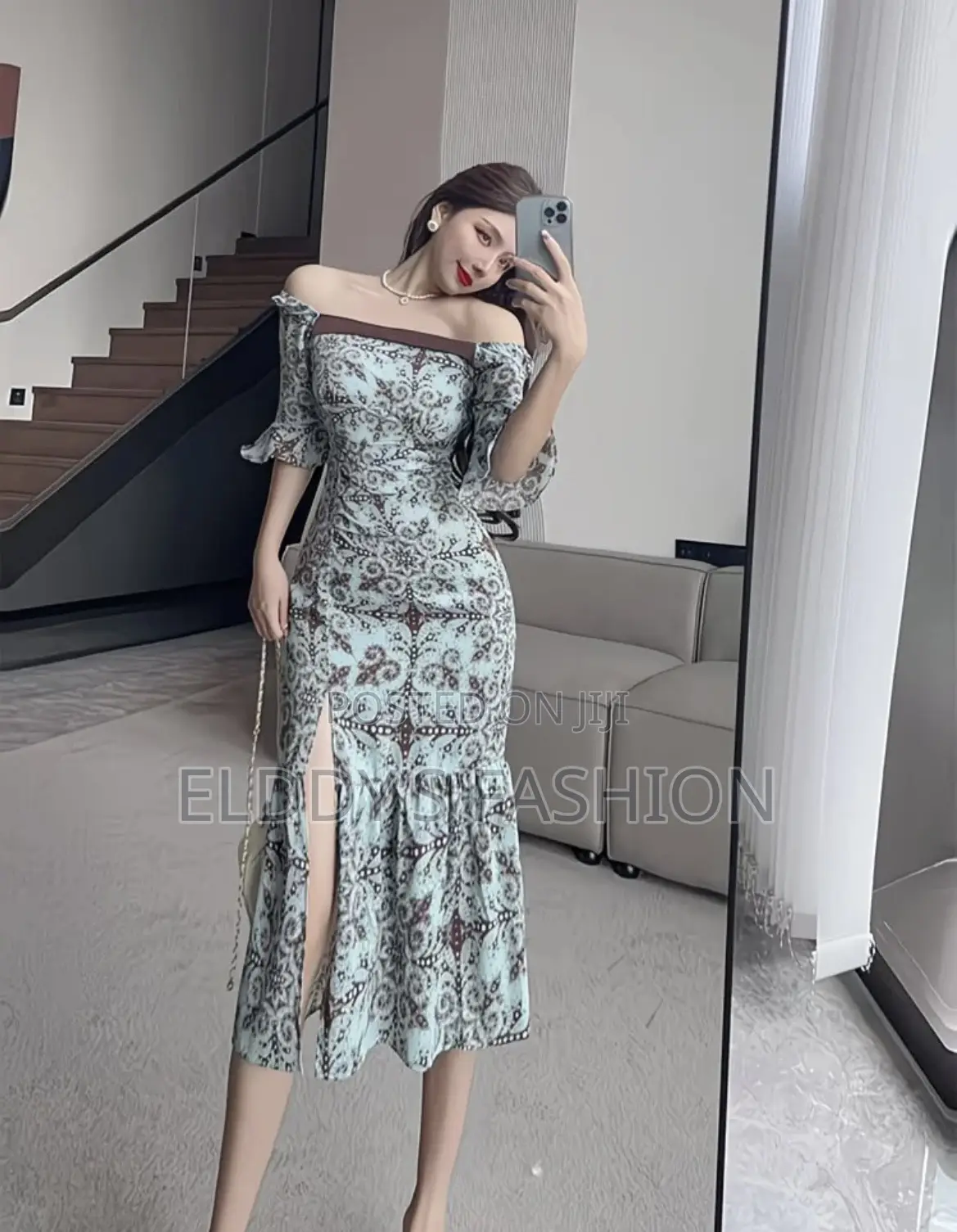 Fashion Square Neck Dres High-End Feminine Long Dress Lightning Refund