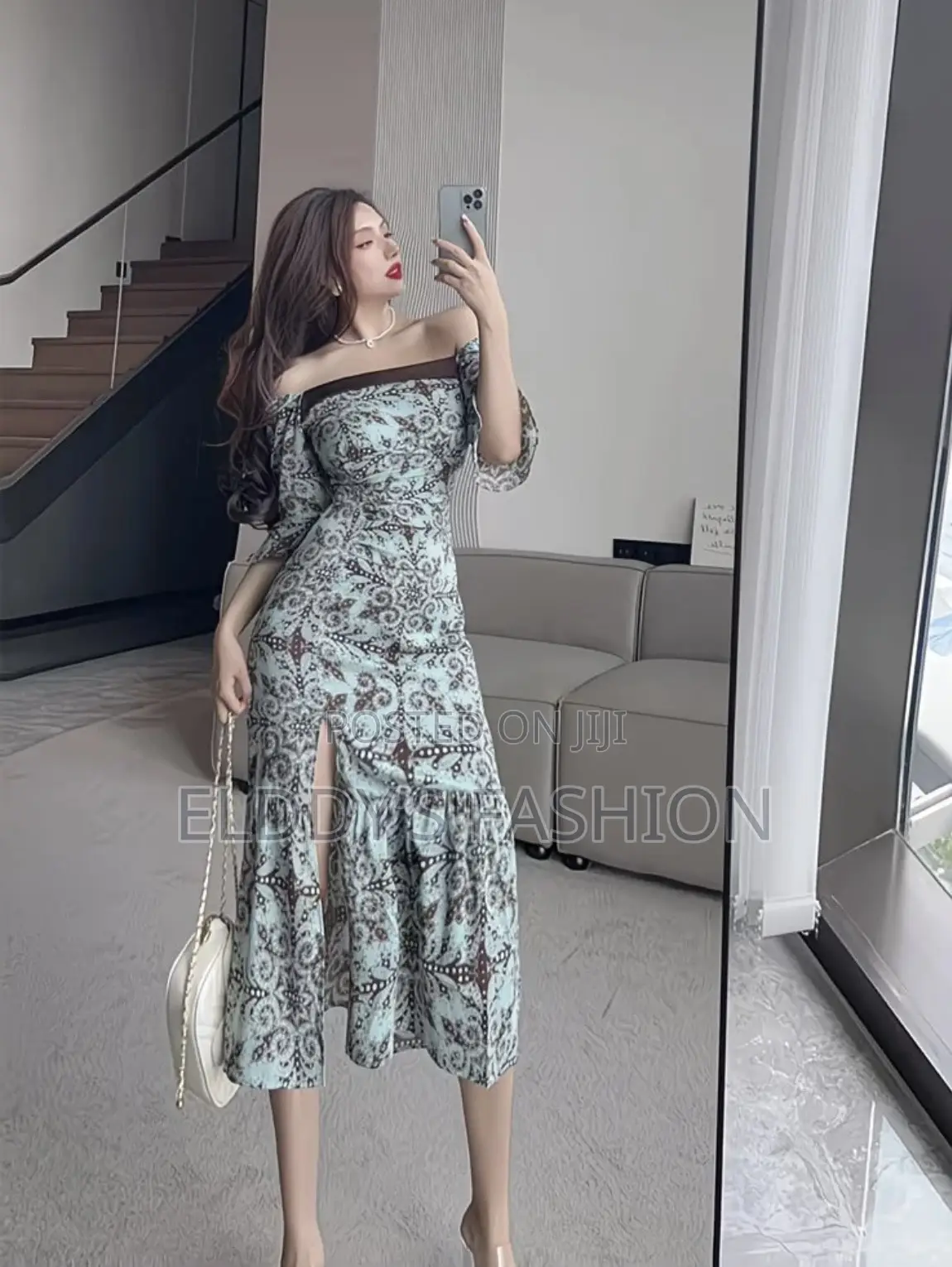 Fashion Square Neck Dres High-End Feminine Long Dress Lightning Refund