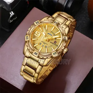 Navifrce Mens Watch Gold Luxury Waterproof Watches for Men Nf9117s