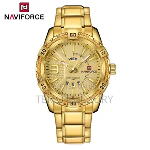 Navifrce Mens Watch Gold Luxury Waterproof Watches for Men Nf9117s