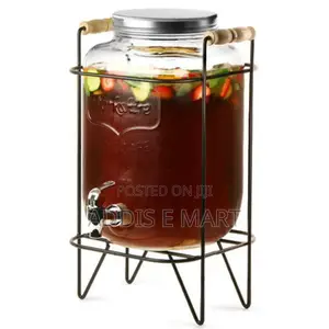 8l Glass Dispenser Jar With Rack