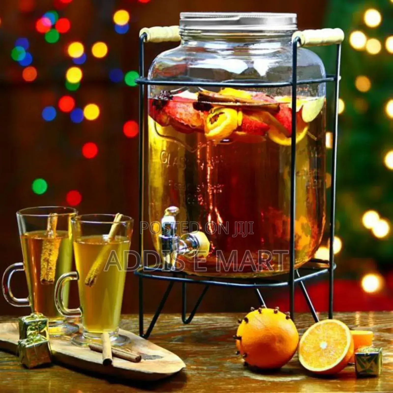 8l Glass Dispenser Jar With Rack