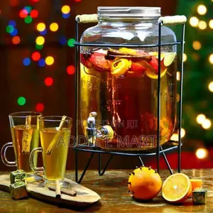 8l Glass Dispenser Jar With Rack