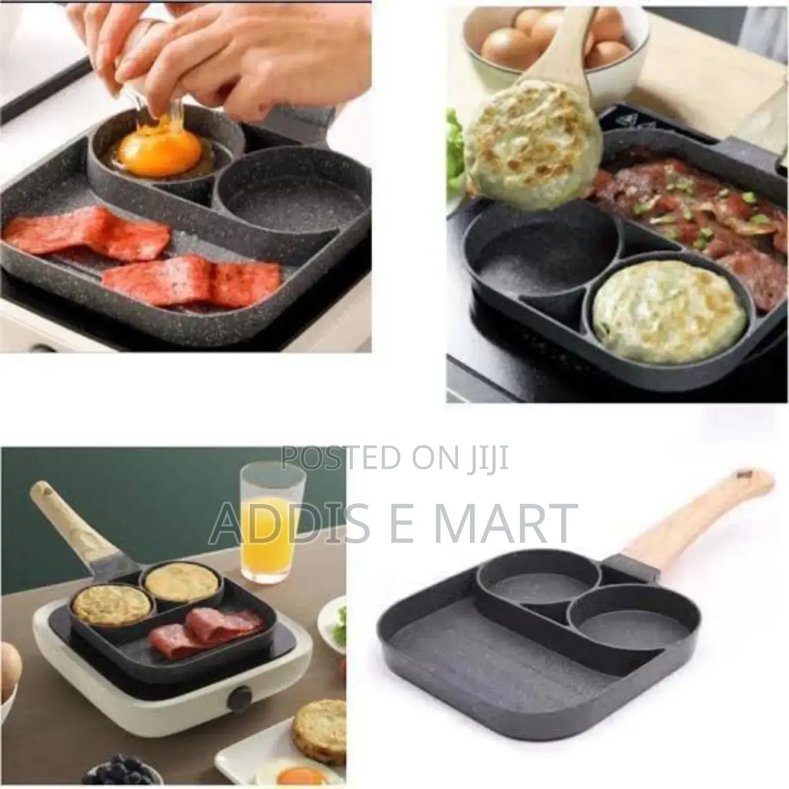  3 in 1 Flat Bottom Omelette Egg Pan