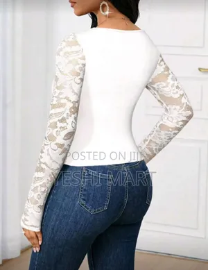 Lady 2025 New Elegant Commuting White Solid Color Lace Patchwork Fitte