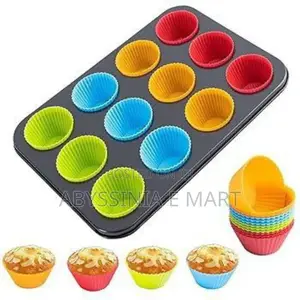 12 Holes Cup + Silicon Baking Molds Muffin