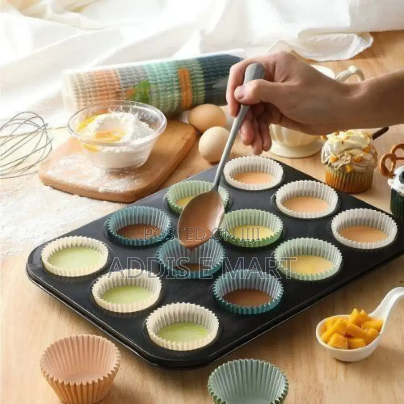 12 Holes Cup + Silicon Baking Molds Muffin