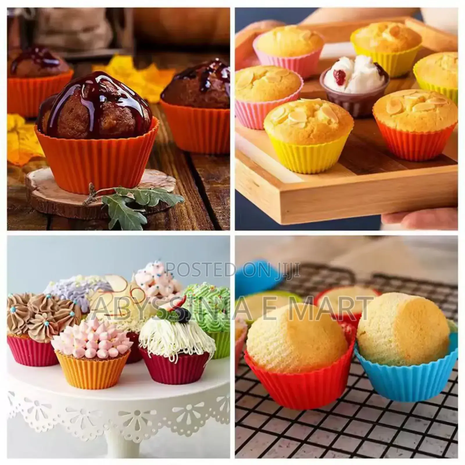 12 Holes Cup + Silicon Baking Molds Muffin