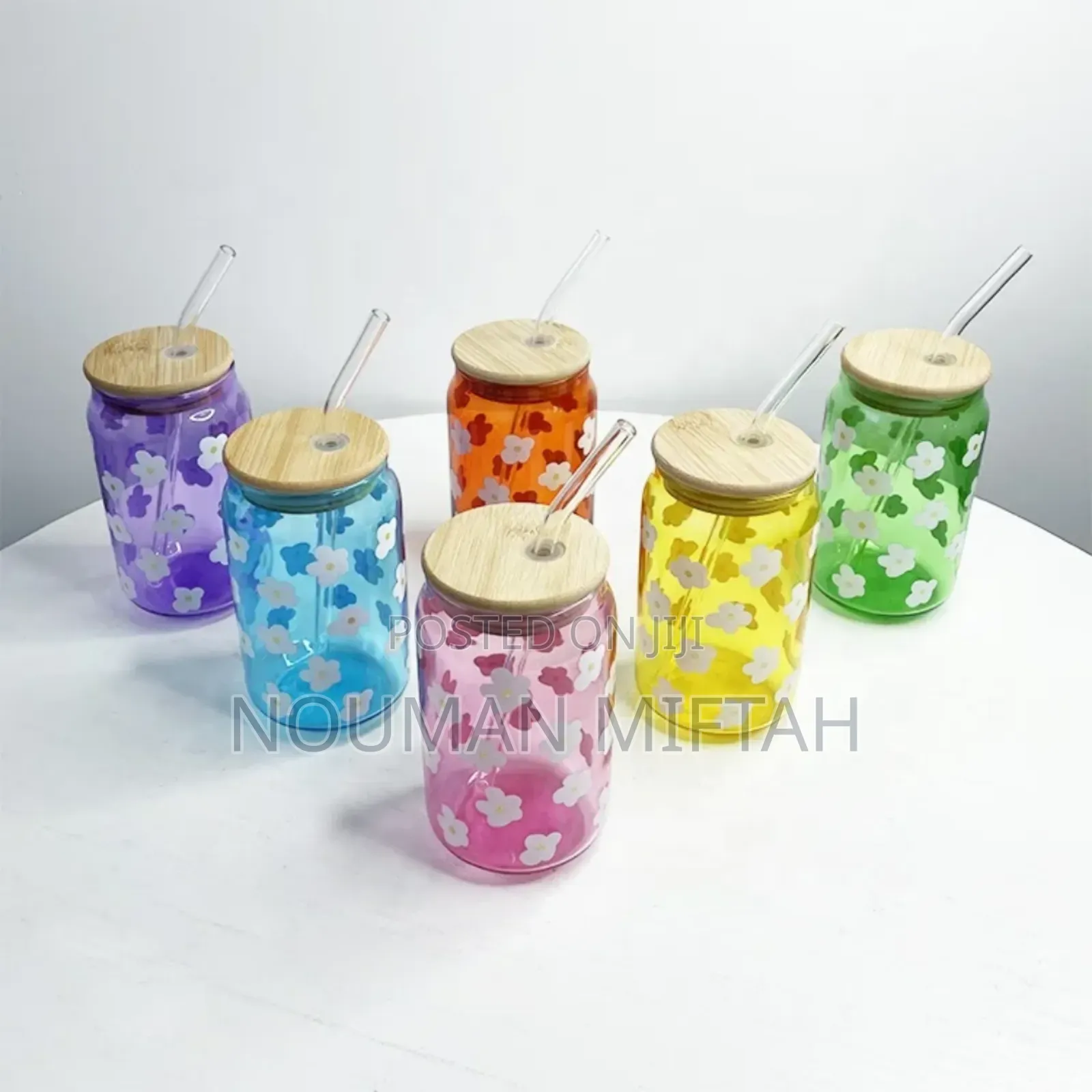 Glass Mugs With Straw Wood Lid