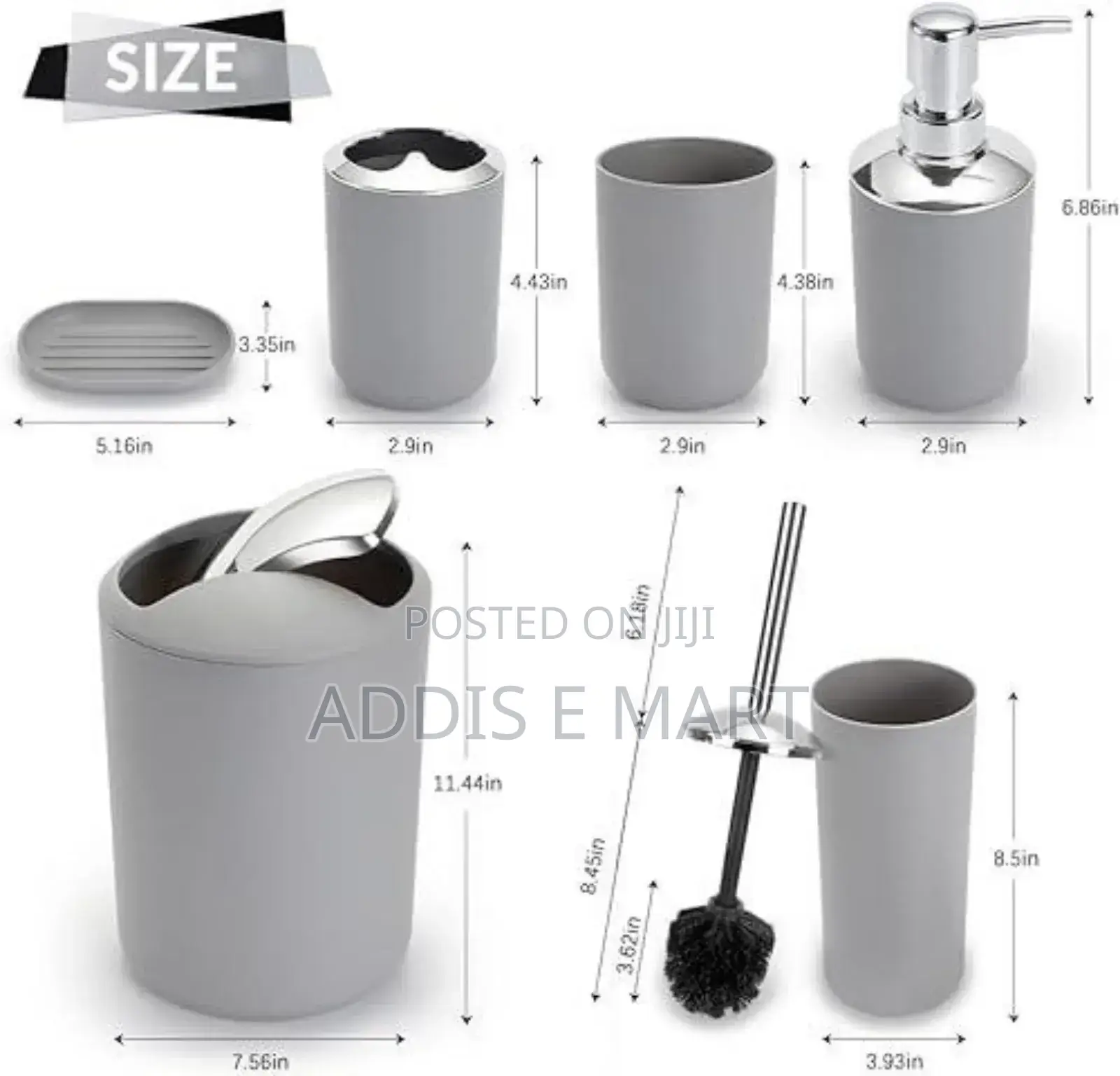 6 Pcs Bathroom Set
