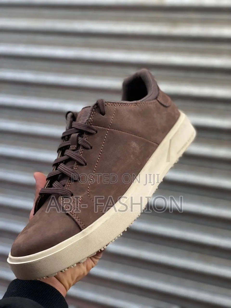 Brown Leather Caterpillar Sneakers Mens