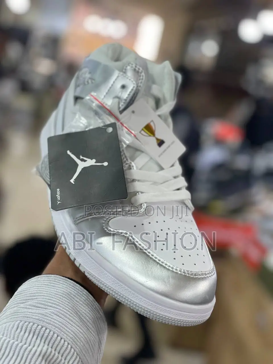 Nike Air Jordan 1mid Metallic Silver Colorway.