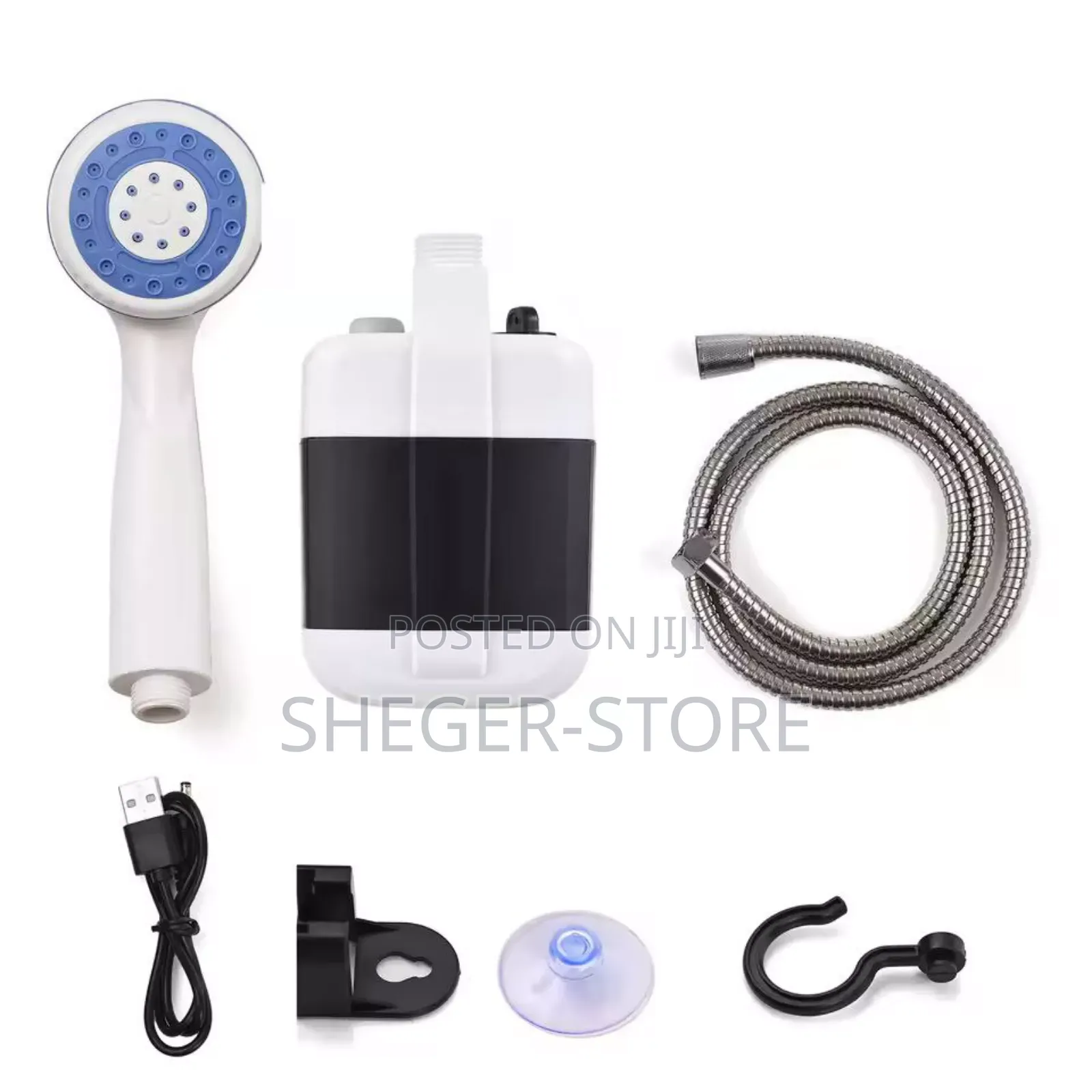 Orginal Portable Outdoor Shower Pump (በቻርጅ የሚሰራ ተንቀሳቃሽ ሻወር ፓምፕ ) 1.5m