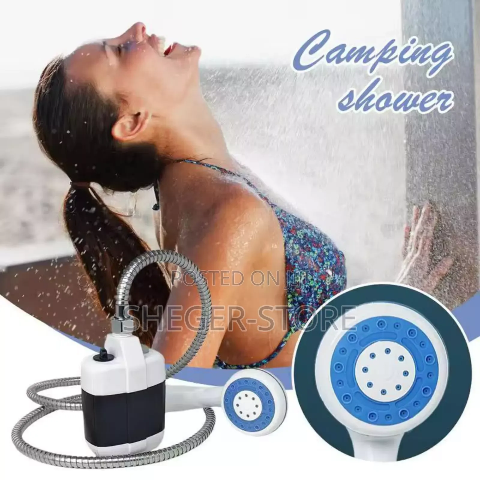 Orginal Portable Outdoor Shower Pump (በቻርጅ የሚሰራ ተንቀሳቃሽ ሻወር ፓምፕ ) 1.5m