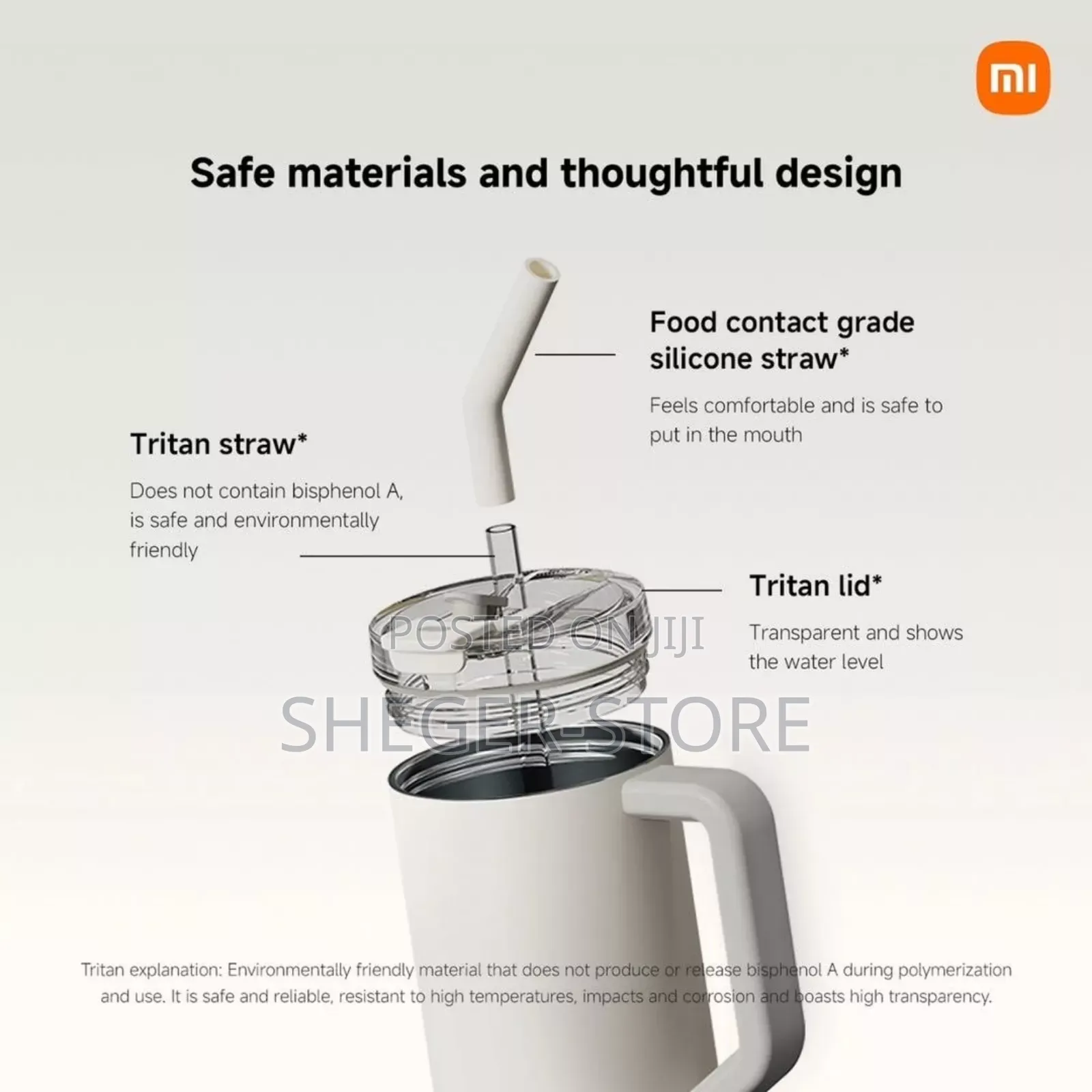 High Class Xiaomi Straw Mug ( ትኩስና ቀዝቃዛ መጠጦችን ለረጅም ሰዓታት የሚያቆይ )