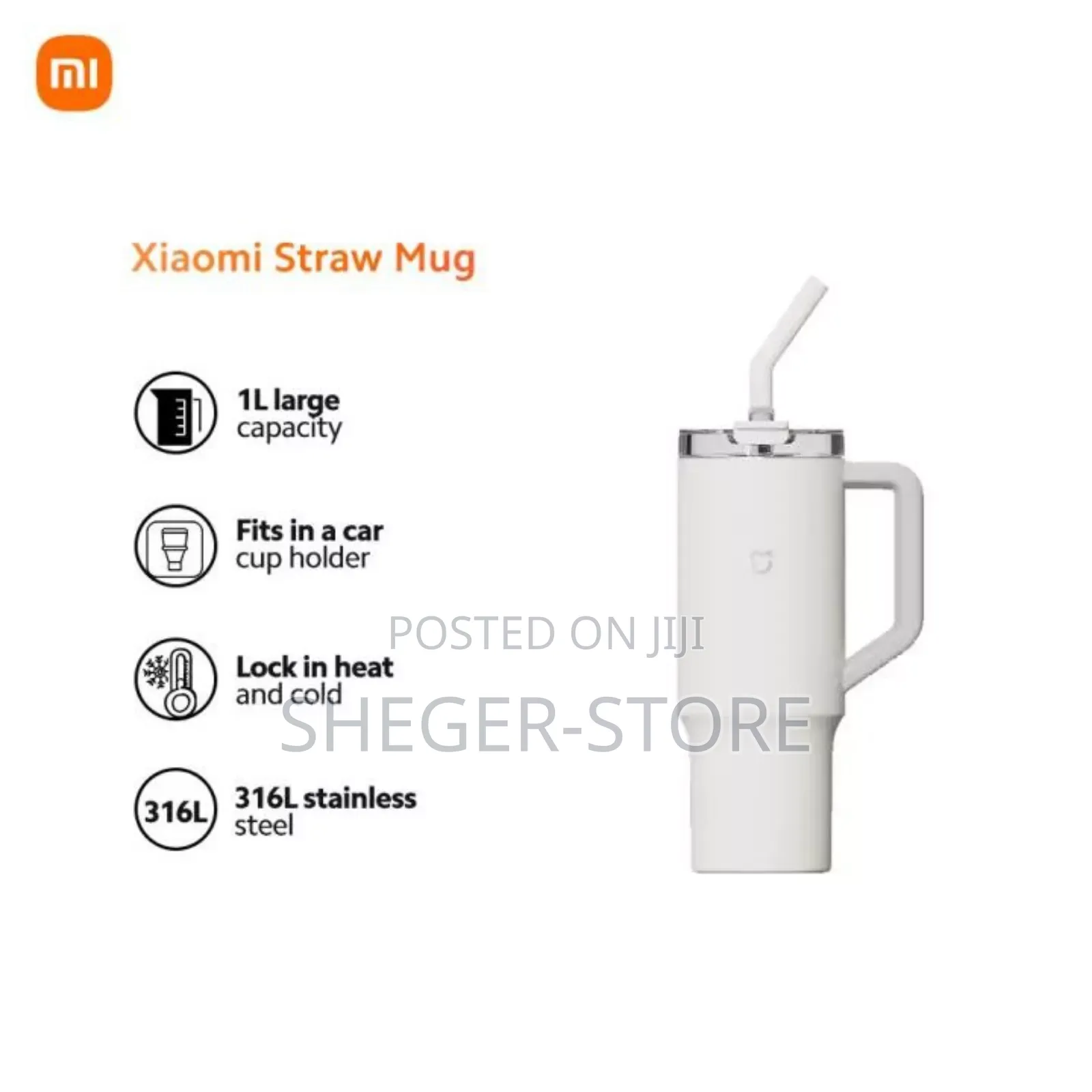 High Class Xiaomi Straw Mug ( ትኩስና ቀዝቃዛ መጠጦችን ለረጅም ሰዓታት የሚያቆይ )