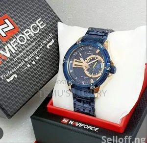Naviforce Nf-9223 Dual Mastery Men Quartz Watch Blue Wristwatch