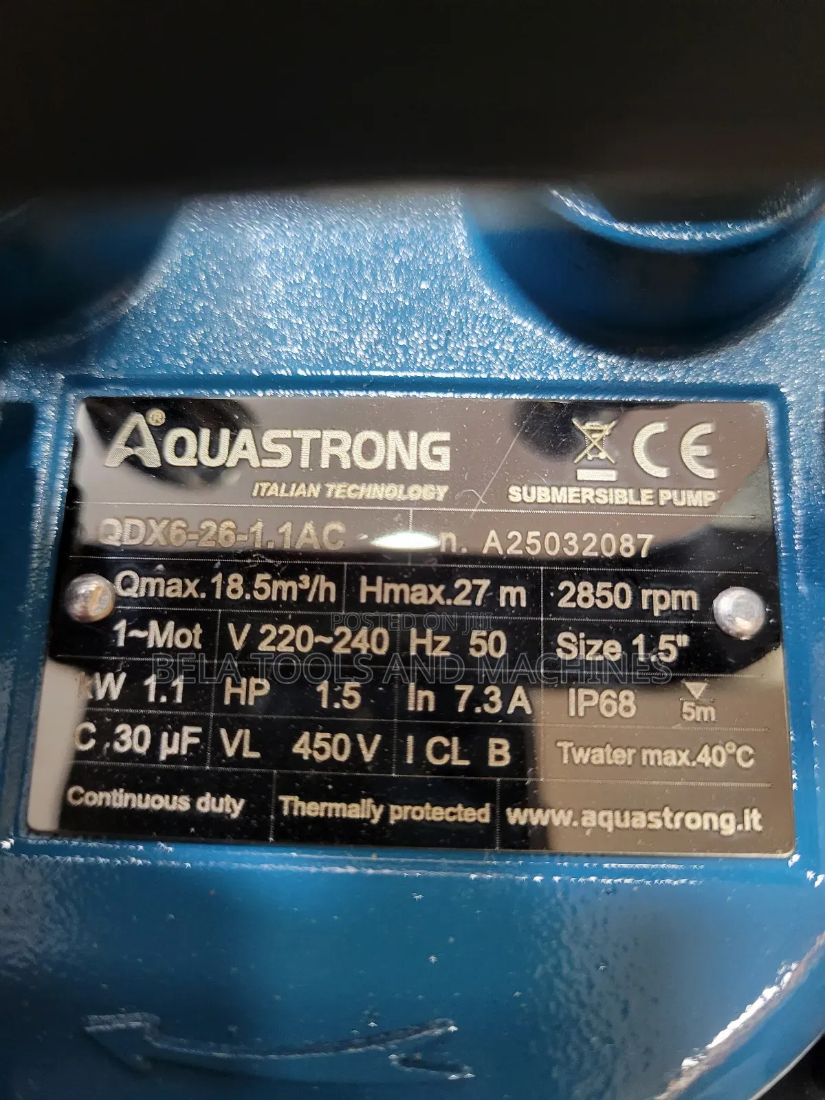 High Quality Italian Standard Water Pump Aquastrong 1.5 Hp Submersible