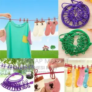 Clotheline Rope With 12 Hooks