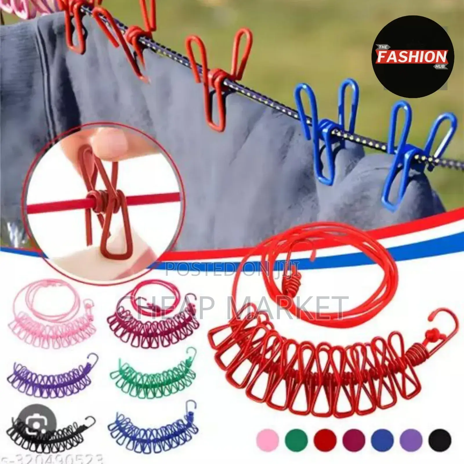 Clotheline Rope With 12 Hooks