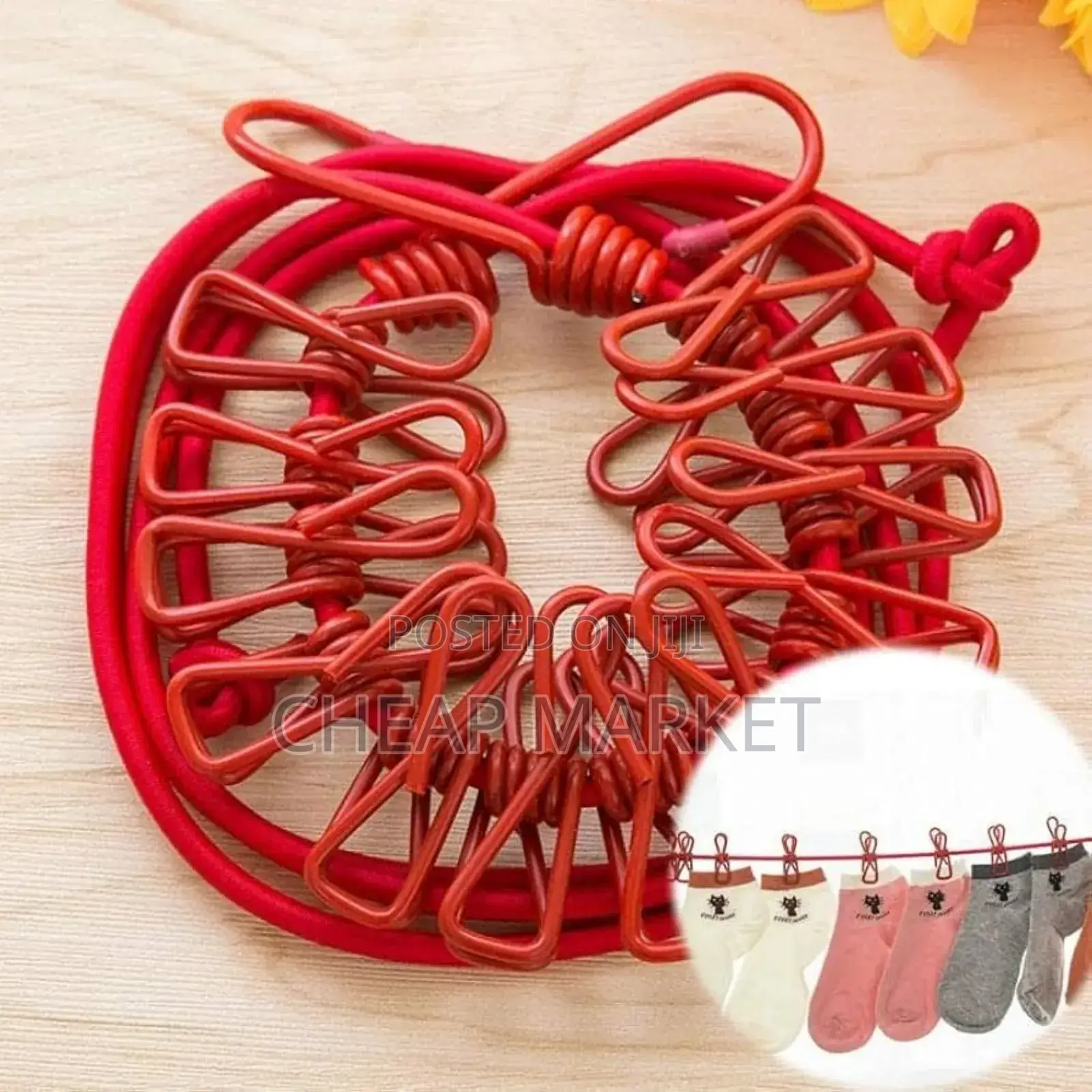 Clotheline Rope With 12 Hooks