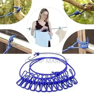 Clotheline Rope With 12 Hooks