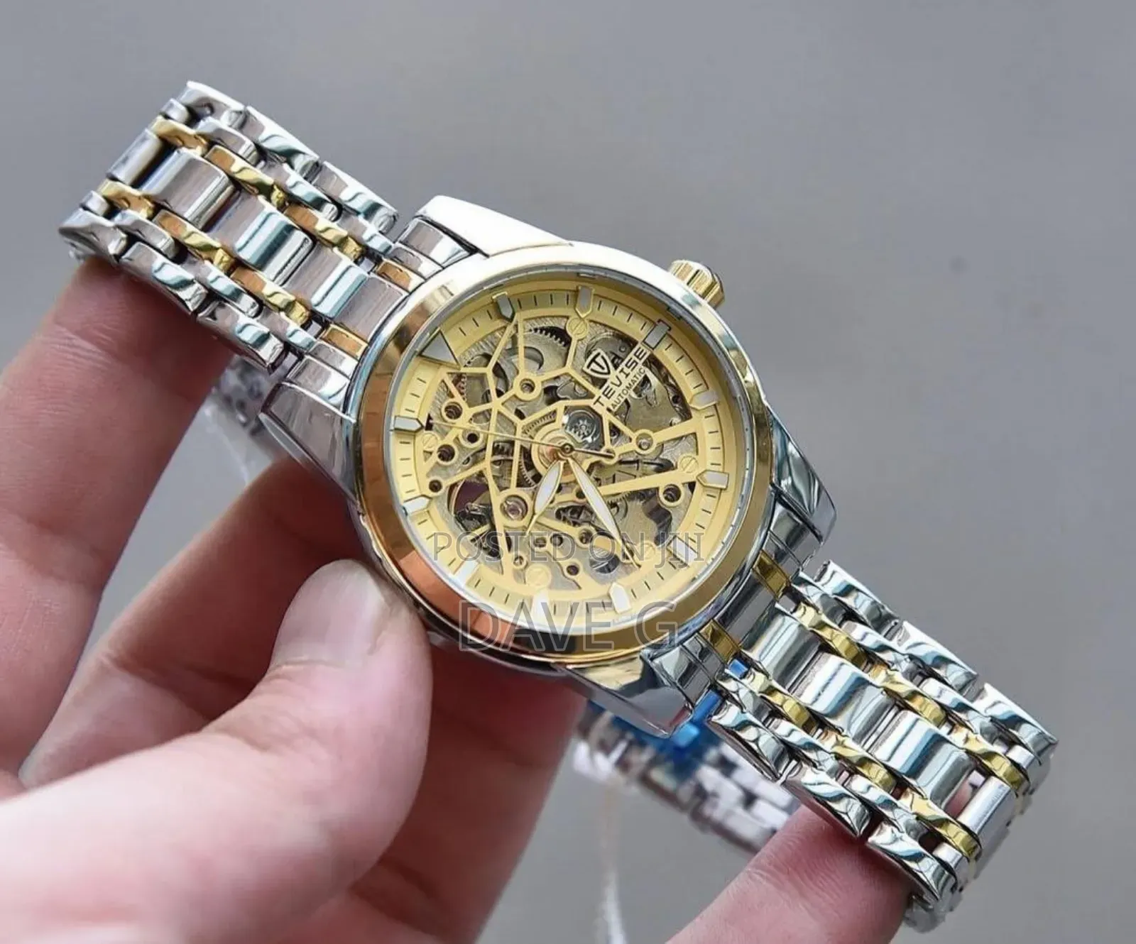 Mens Mechanical Wrist Watches Classic Skeleton Automatic