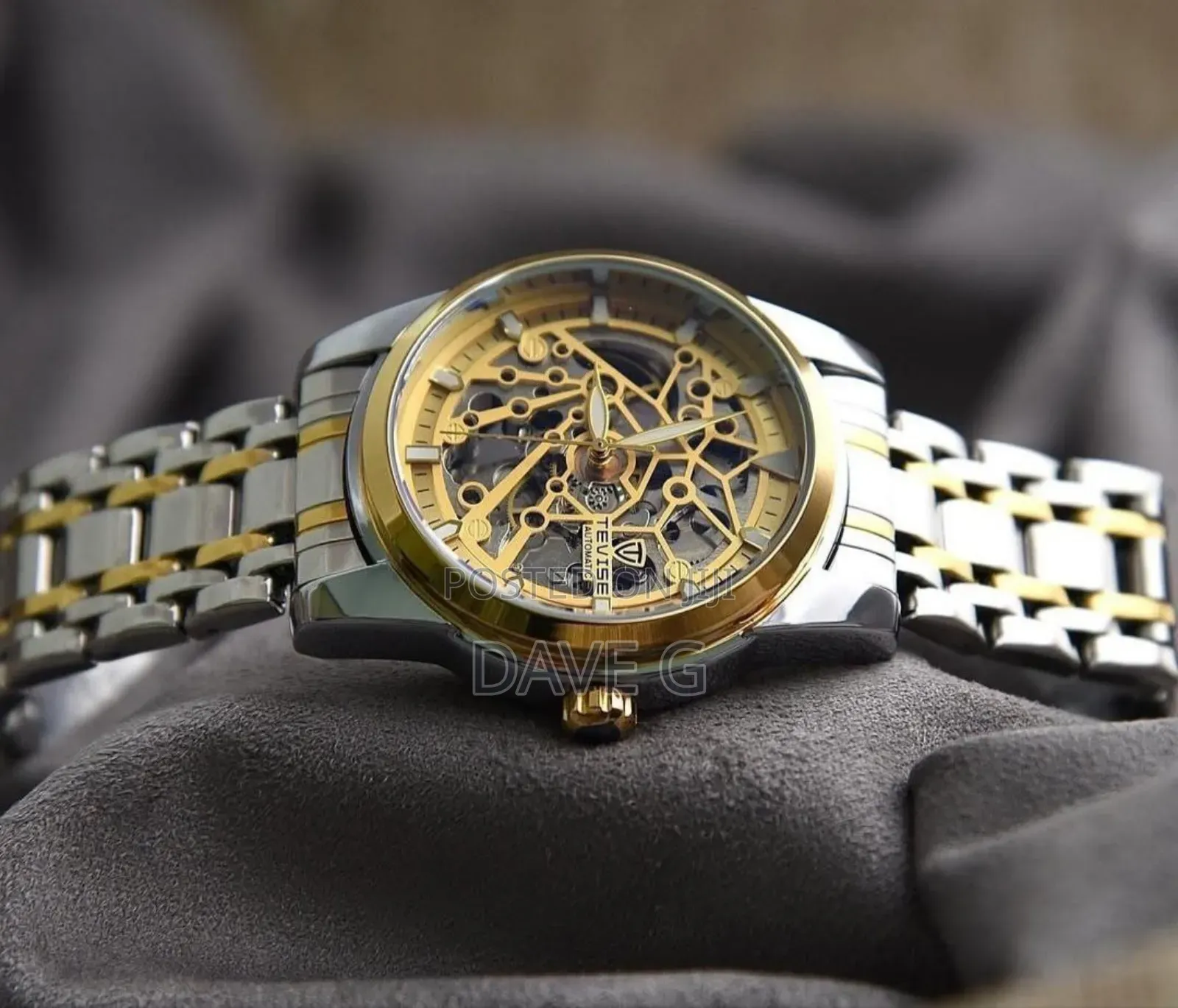 Mens Mechanical Wrist Watches Classic Skeleton Automatic