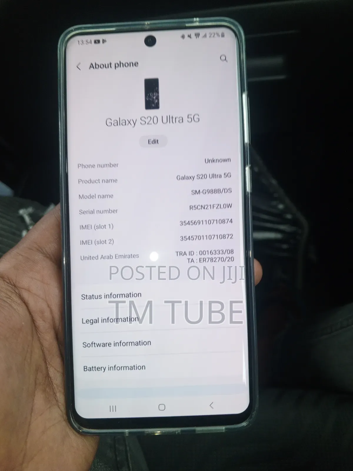 New Samsung Galaxy S20 Ultra 5G 128 GB Blue