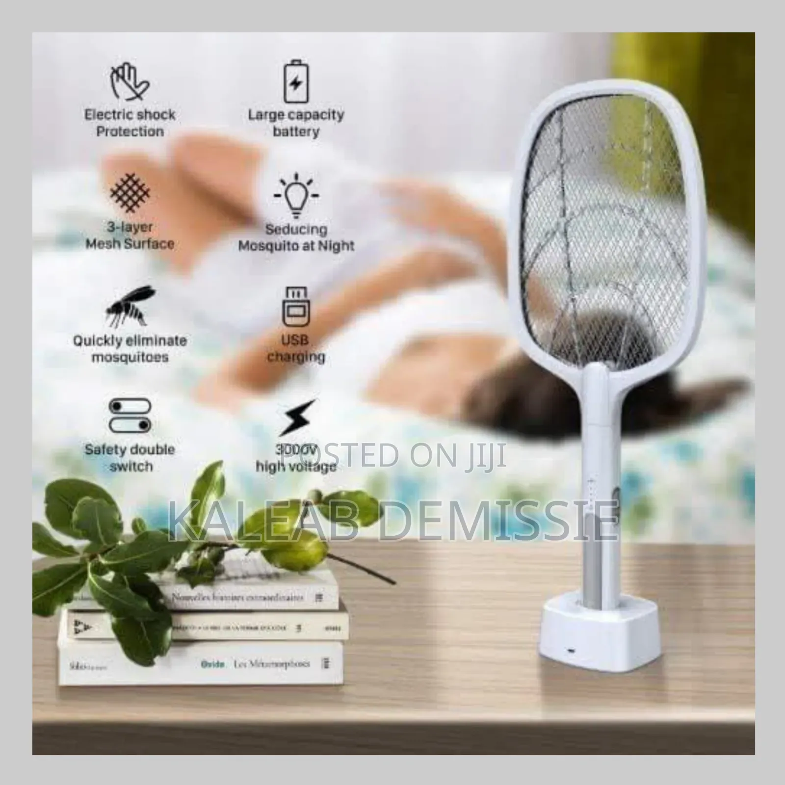 2in1 Rechargeable Lithium Electric Mosquito Swatter