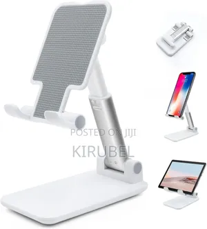 Photo - Foldable Adjustable Cell Phone Stand for Desk and Vehicles