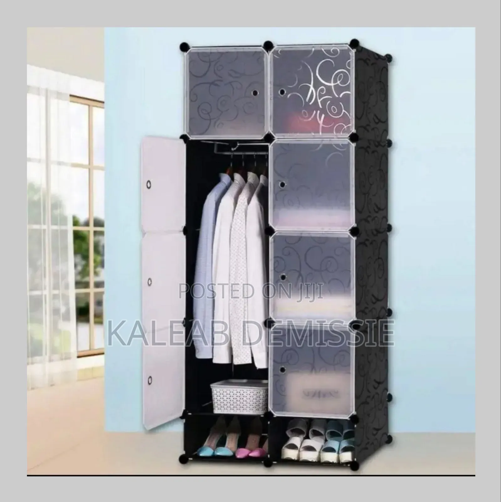 Plastic And Metal Cubic Cloth Cabinet