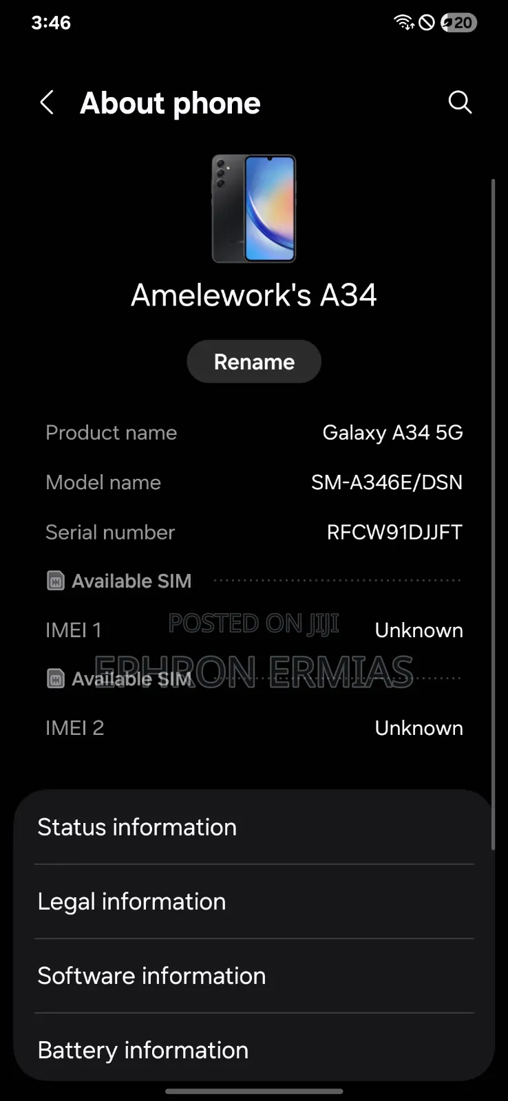 Samsung Galaxy A34 5G 128 GB Black