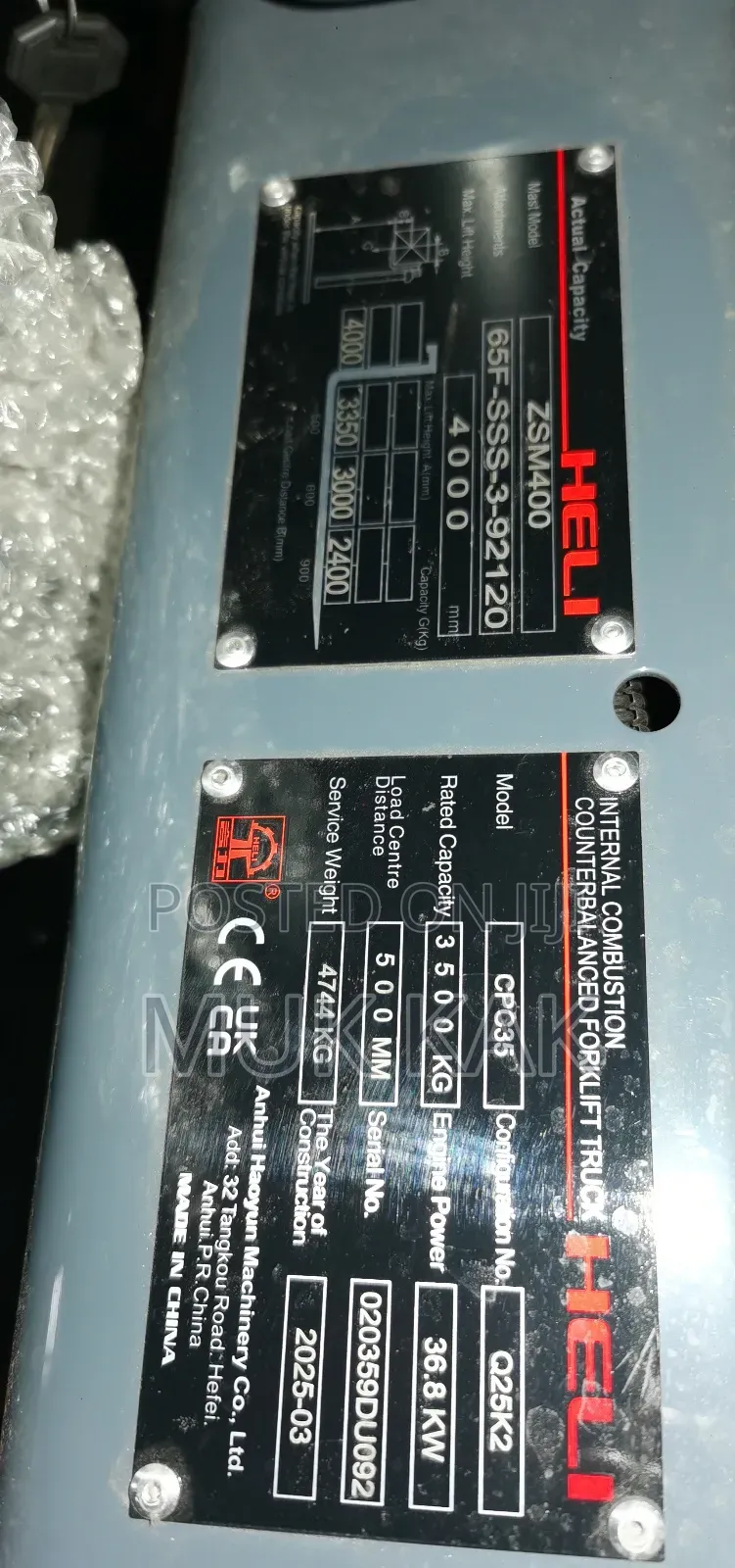 Forklift 3.5ton 3ton 2.5ton