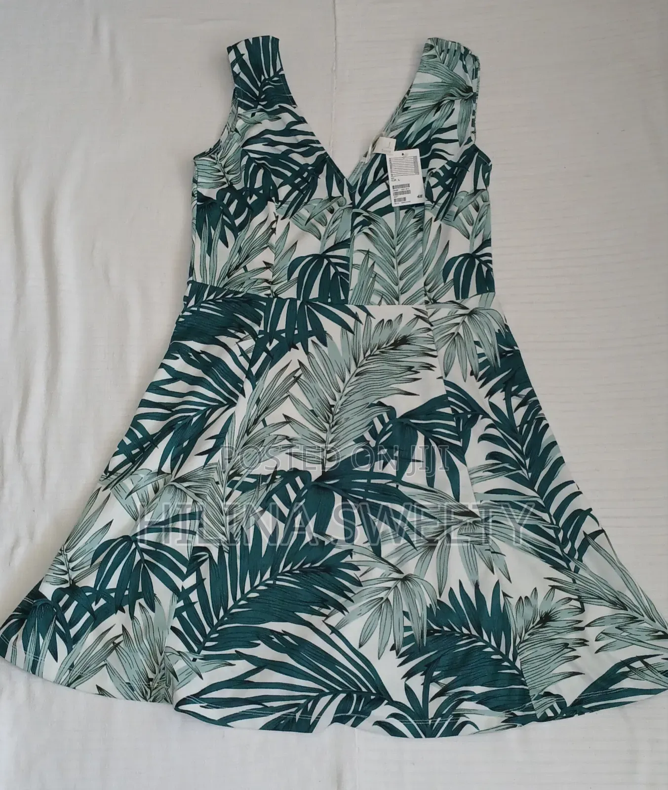 H M Tropical Leaf Print Summer Dress