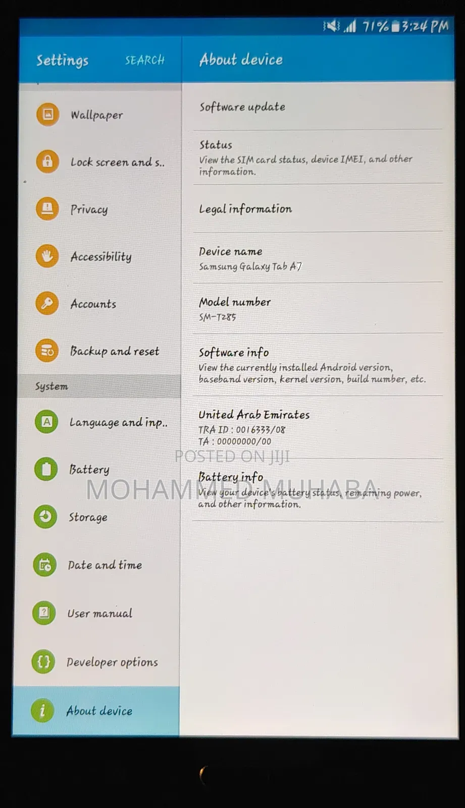 Samsung Galaxy Tab A 7.0 8 GB Black