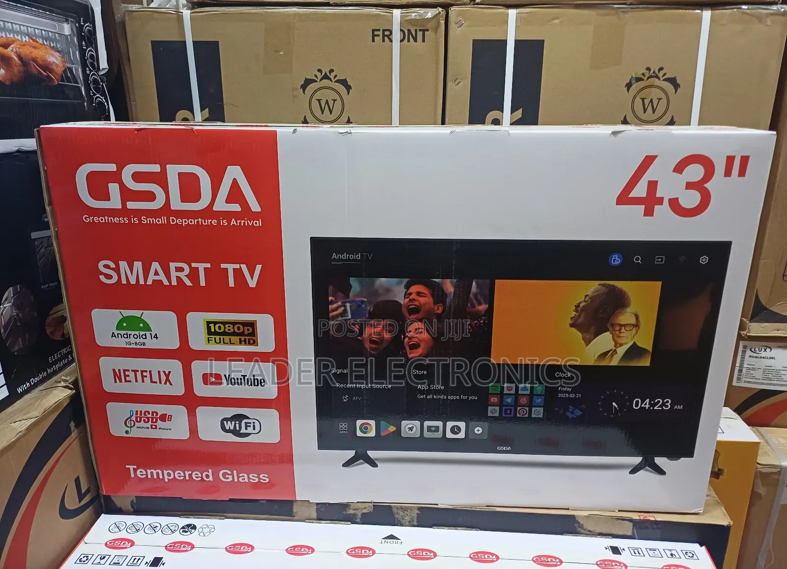 Gsda Tv 43" Smart Android Tempered Glass Tv 2025