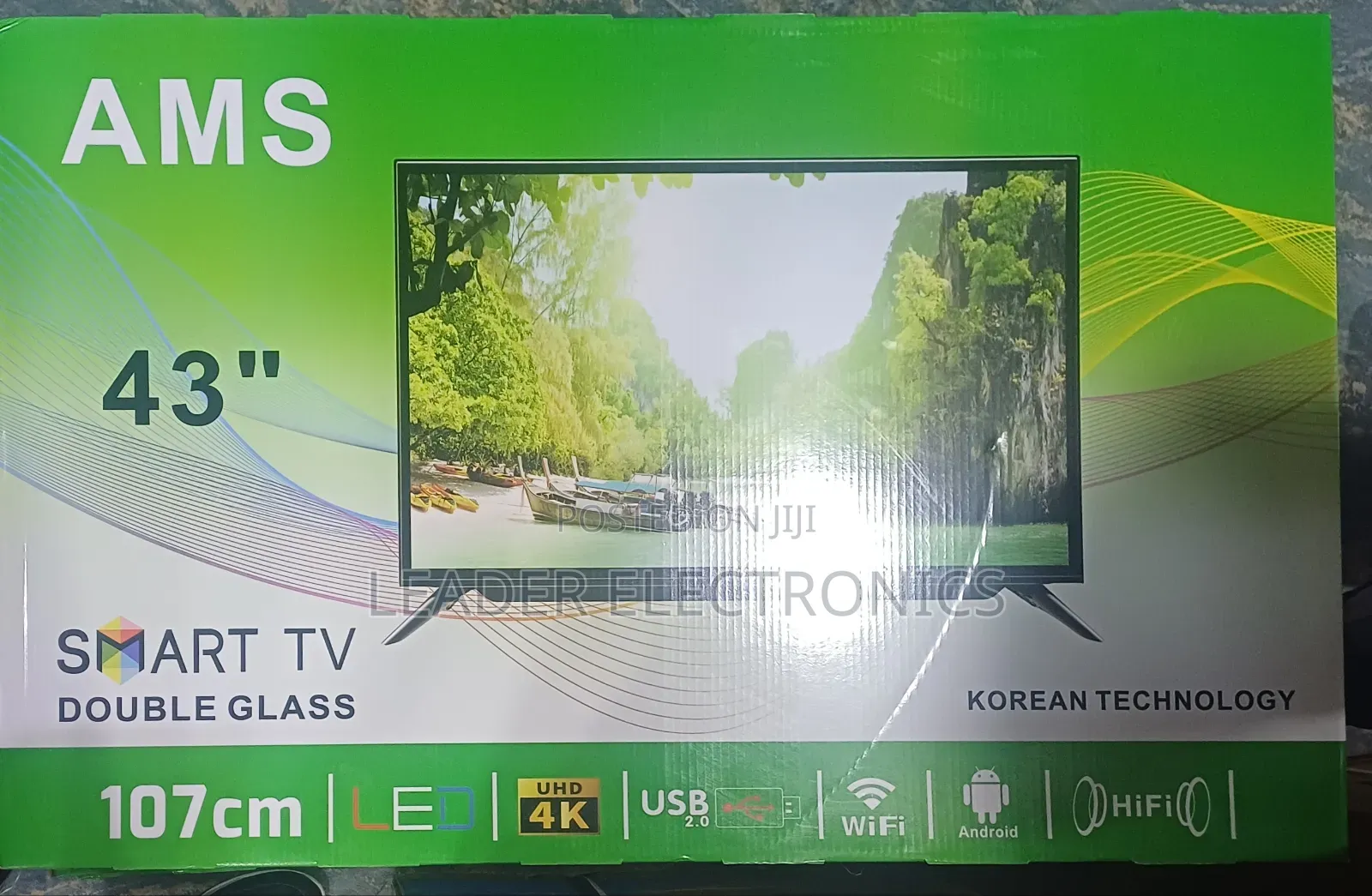 Ams Tv 43" Smart Android Double Glass Tv