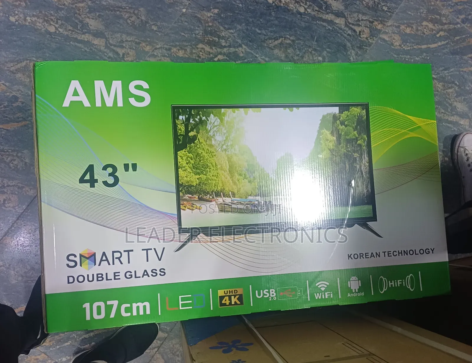 Ams Tv 43" Smart Android Double Glass Tv