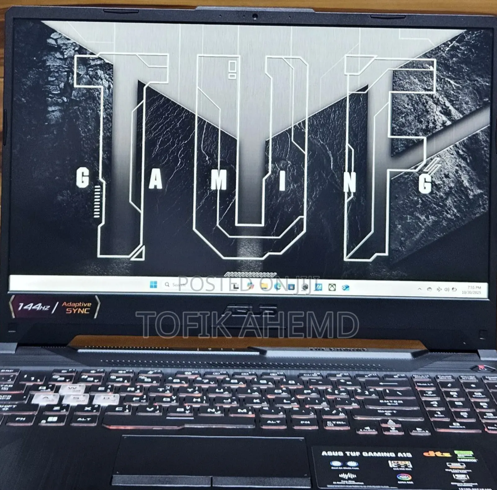 New Laptop Asus TUF Gaming A15 8GB AMD Ryzen 7 SSD 512GB