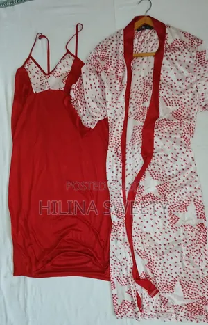 Photo - Nightgown Red and White Robe Set