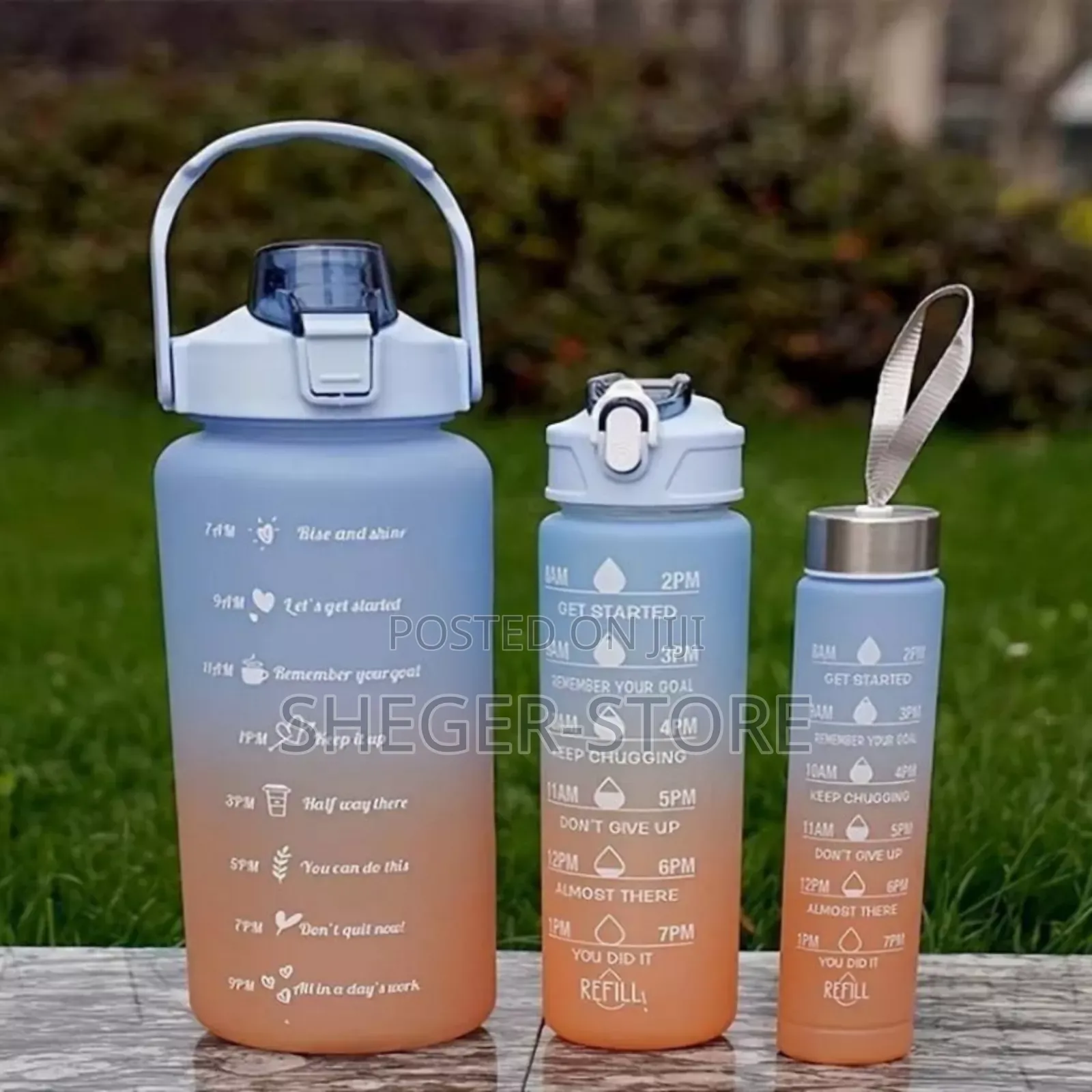 3 Set Sport Motivational Water Bottle
(የስፖርተኞች የውሃ ኮዳ, 3 የተለያየ መጠን)