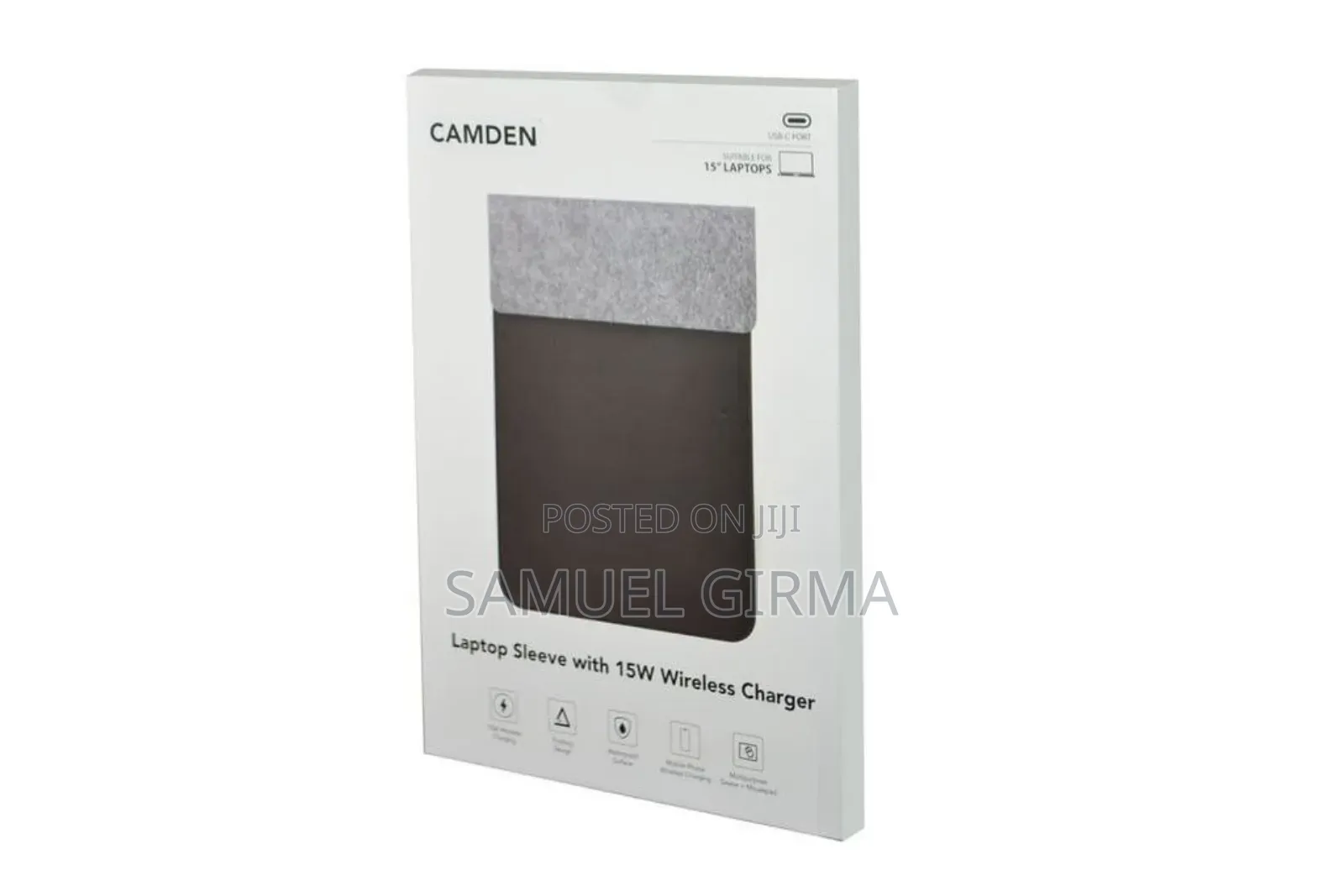 Camden Laptop Sleeve With 15w Wireless Charger