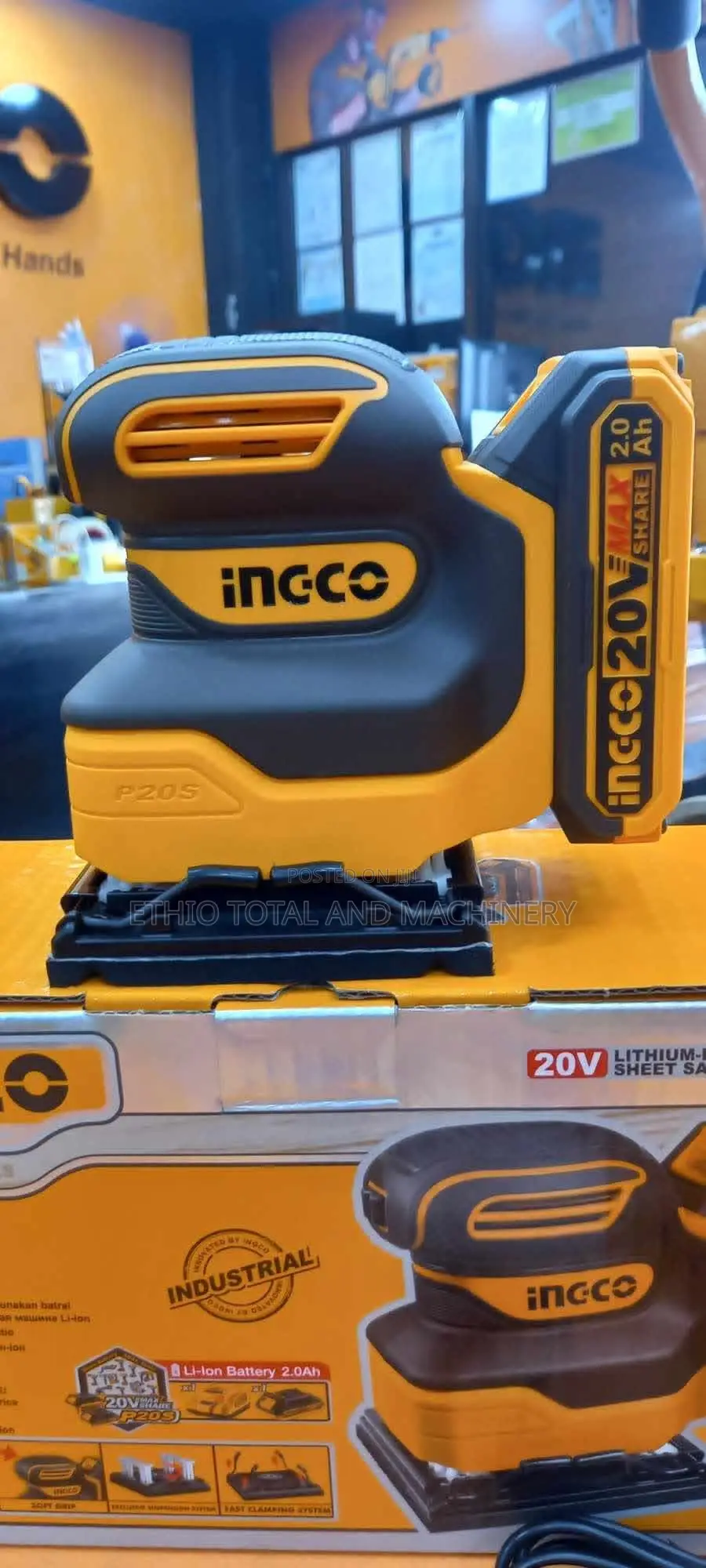 Ingco 20v Cordless Sheet Sander