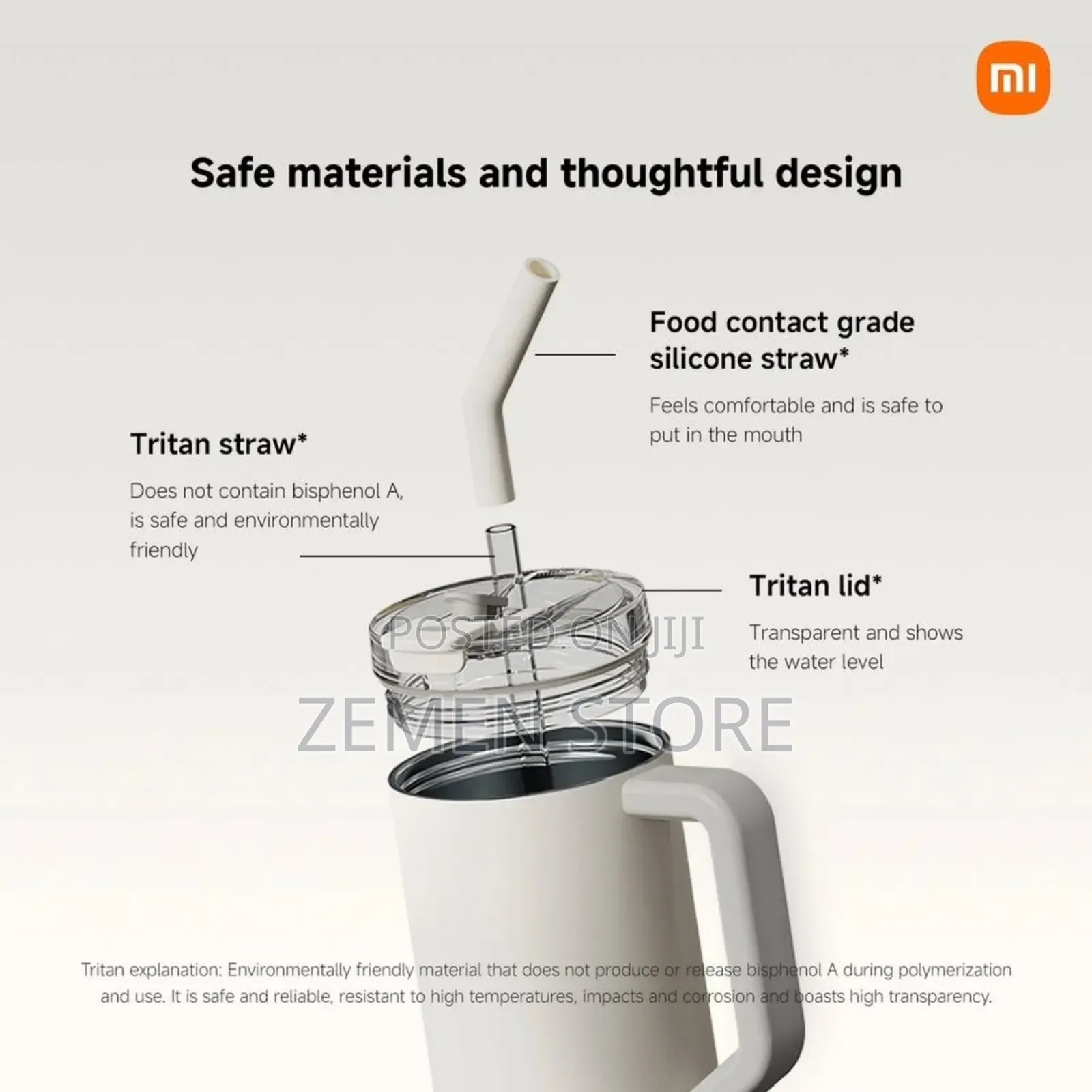 1l Xiaomi Mug ትኩስና ቀዝቃዛ መጠጦችን ለረጅም ሰዓታት የሚያቆይ
