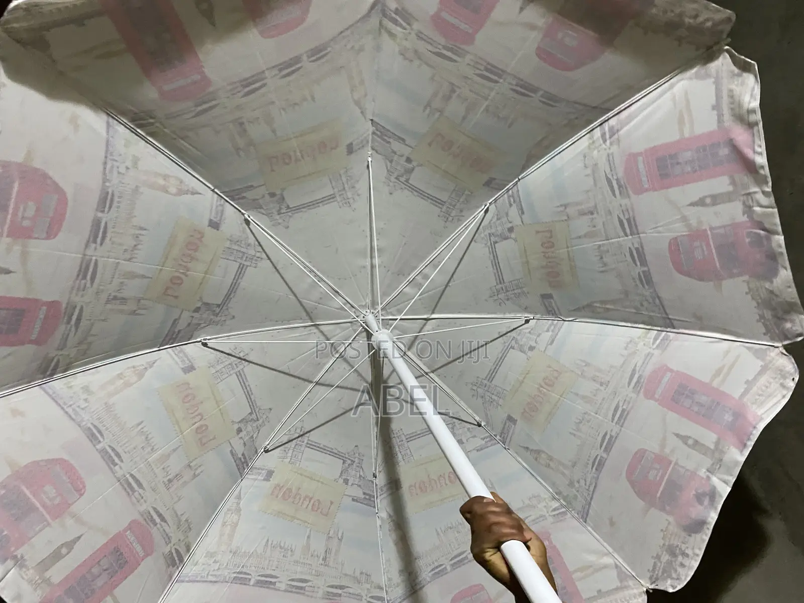 2-Meter Paris Theme Center Garden Umbrella – Single Layer