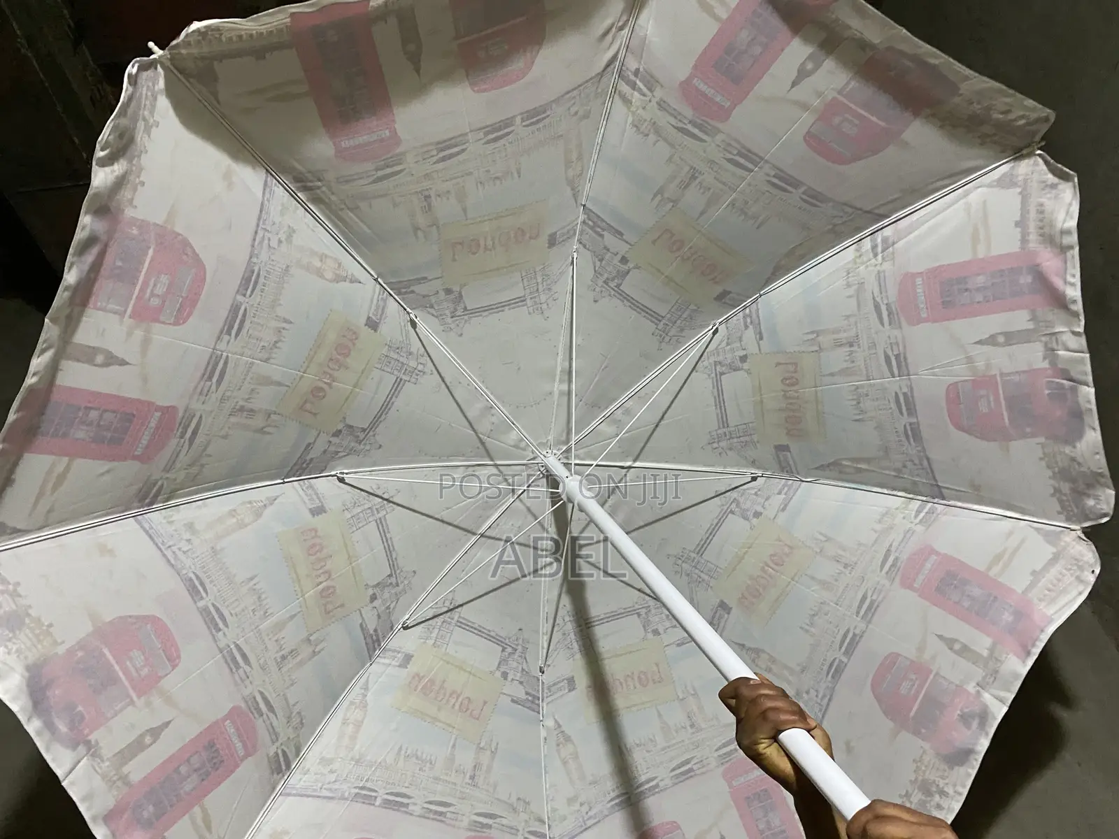 2-Meter Paris Theme Center Garden Umbrella – Single Layer