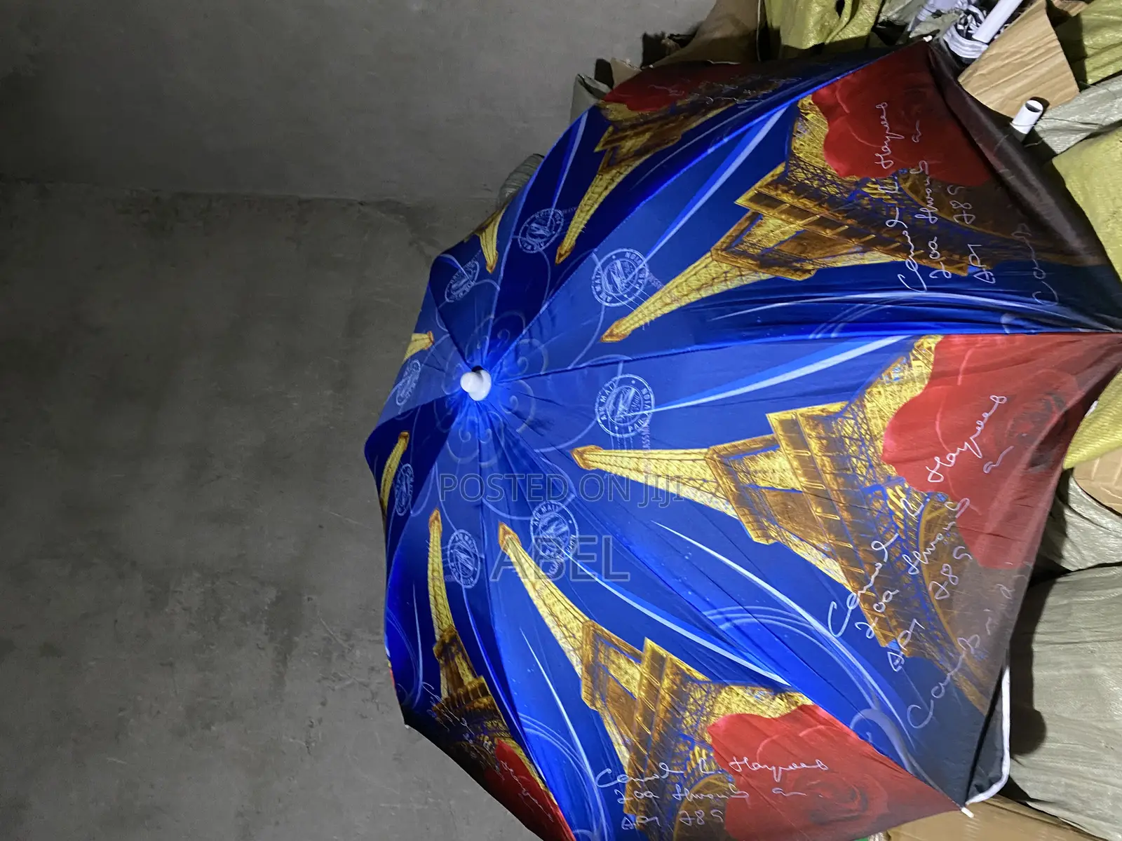 2-Meter Paris Theme Center Garden Umbrella – Single Layer