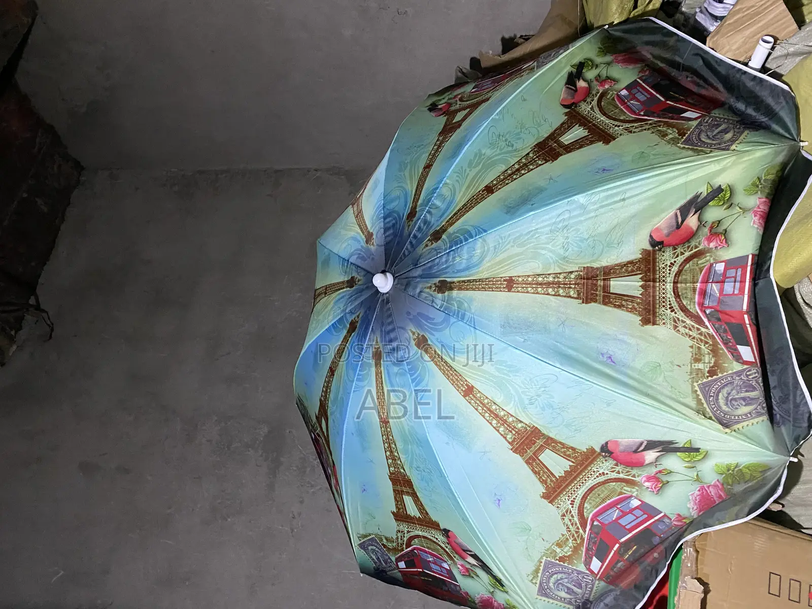 2-Meter Paris Theme Center Garden Umbrella – Single Layer