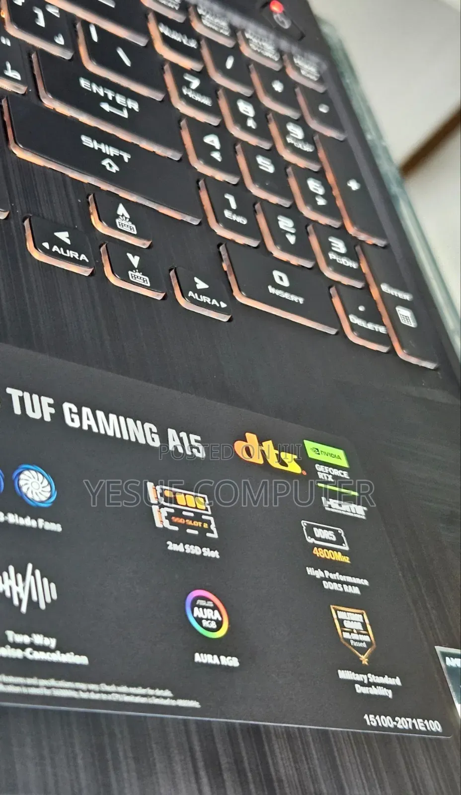 New Laptop Asus TUF Gaming A15 8GB AMD Ryzen 7 SSD 512GB